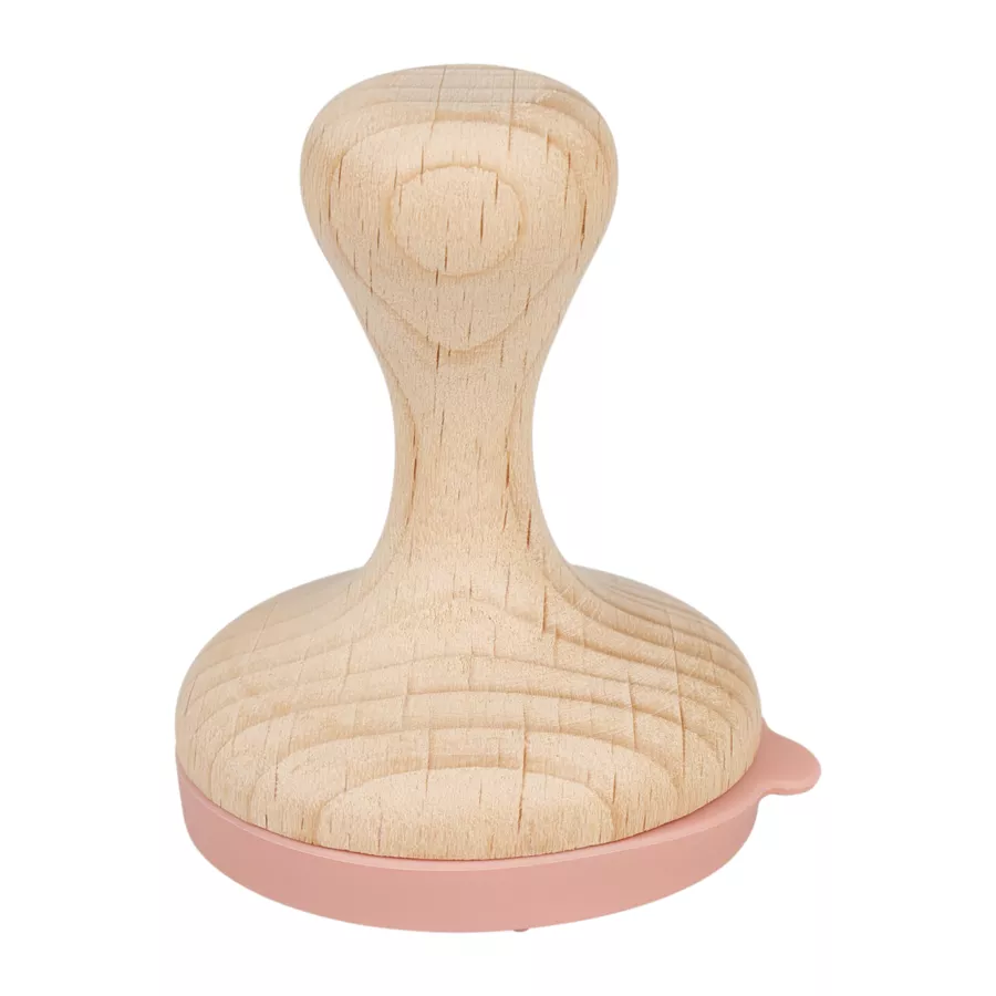 Tampon pour pâte à modeler bois et 6 disques silicone (H7,5 cm) Beige