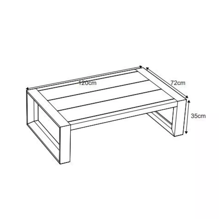 Mesa de centro rectangular Elba - Antracita
