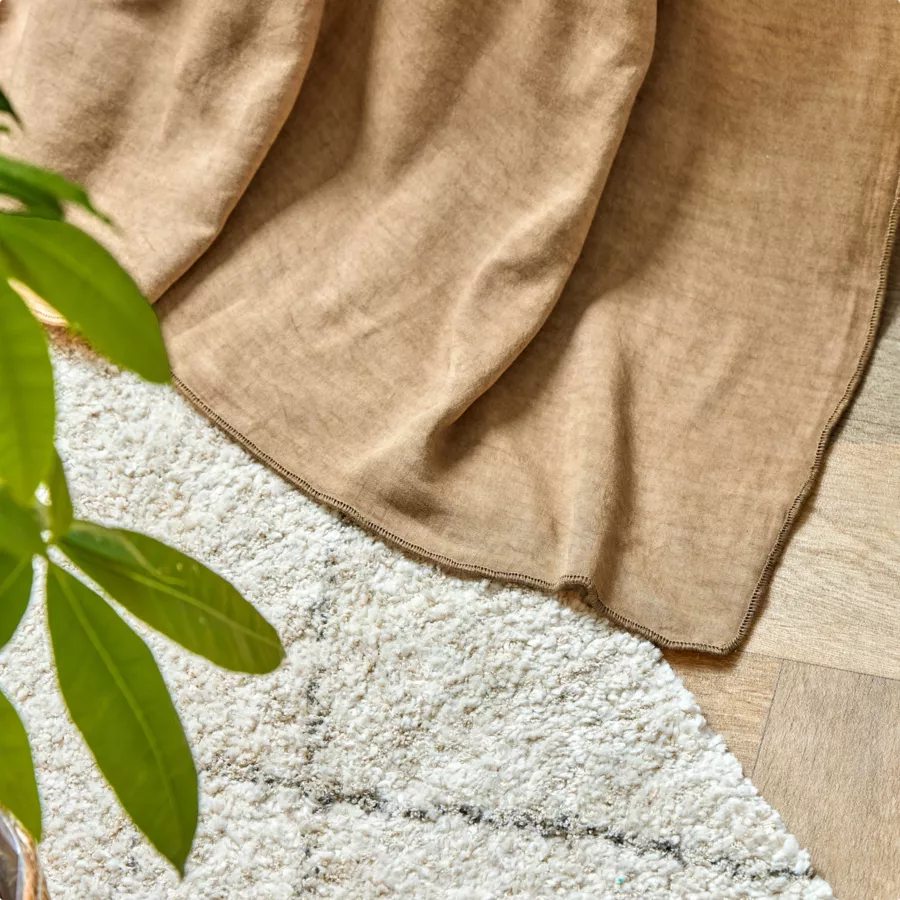 Cortina de lyocell Tencel™ ajustable (140 x max 270 cm) Olivia Camel