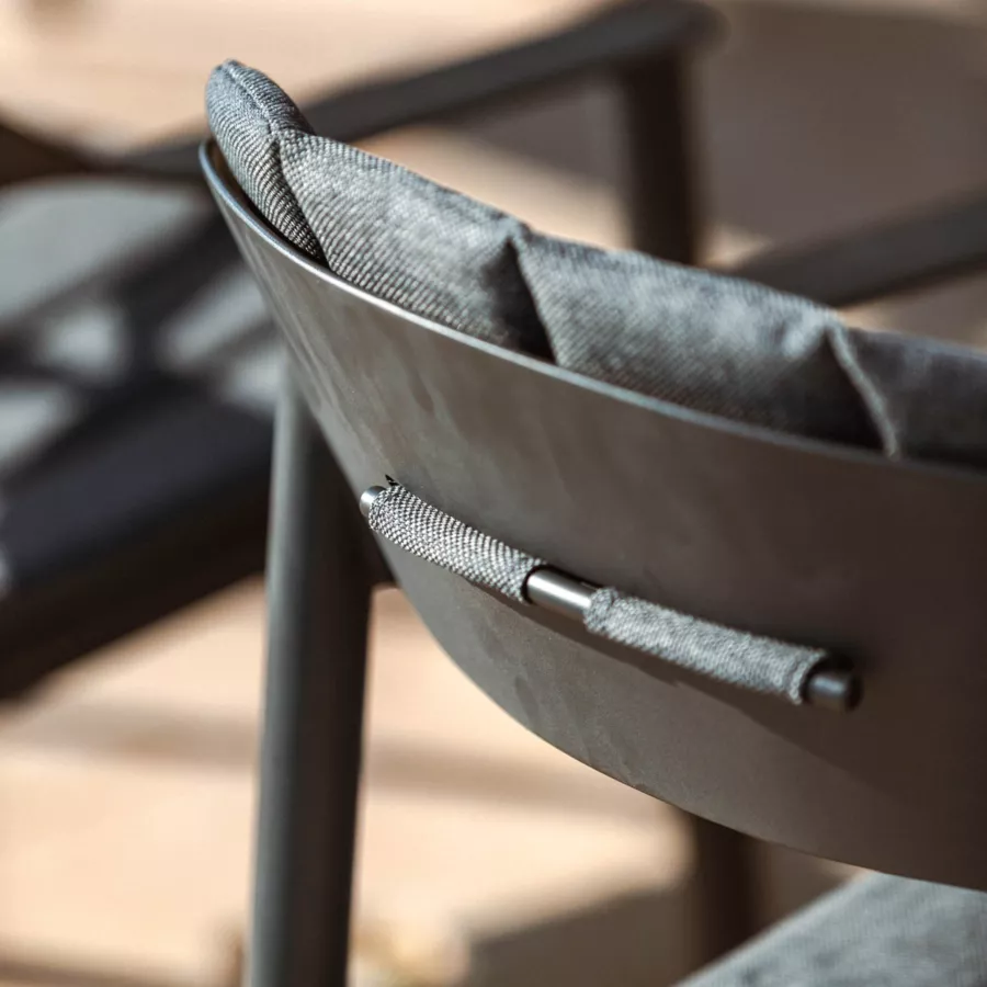 Lot de 2 fauteuils de jardin aluminium Monte Carlo - Gris anthracite