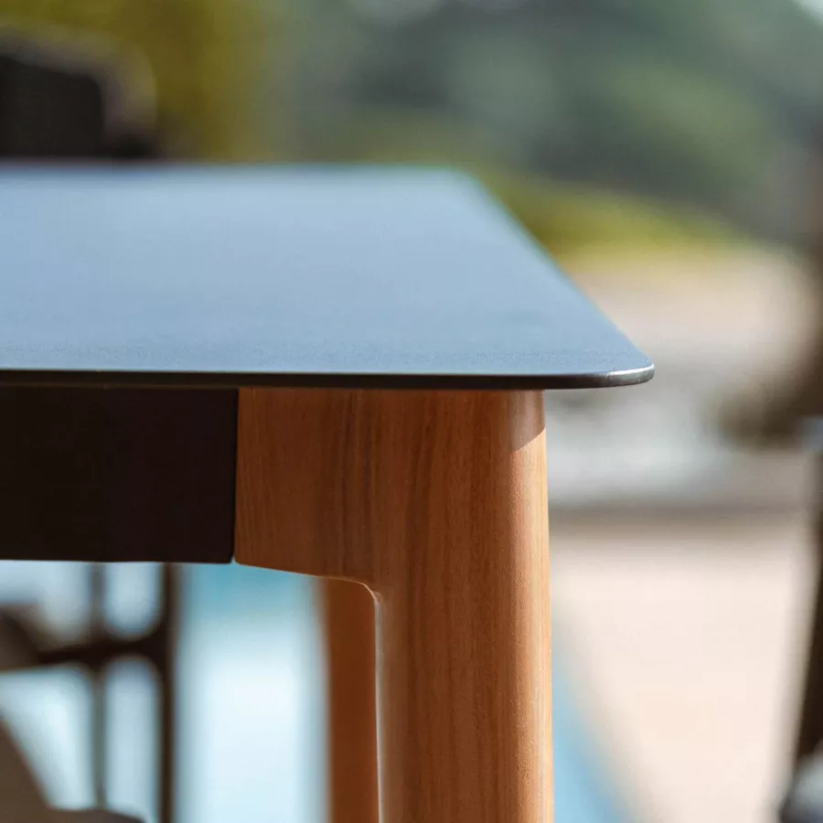 Mesa de jardín cuadrada de aluminio 2 plazas (76 x 76 cm) Monte Carlo Gris antracita