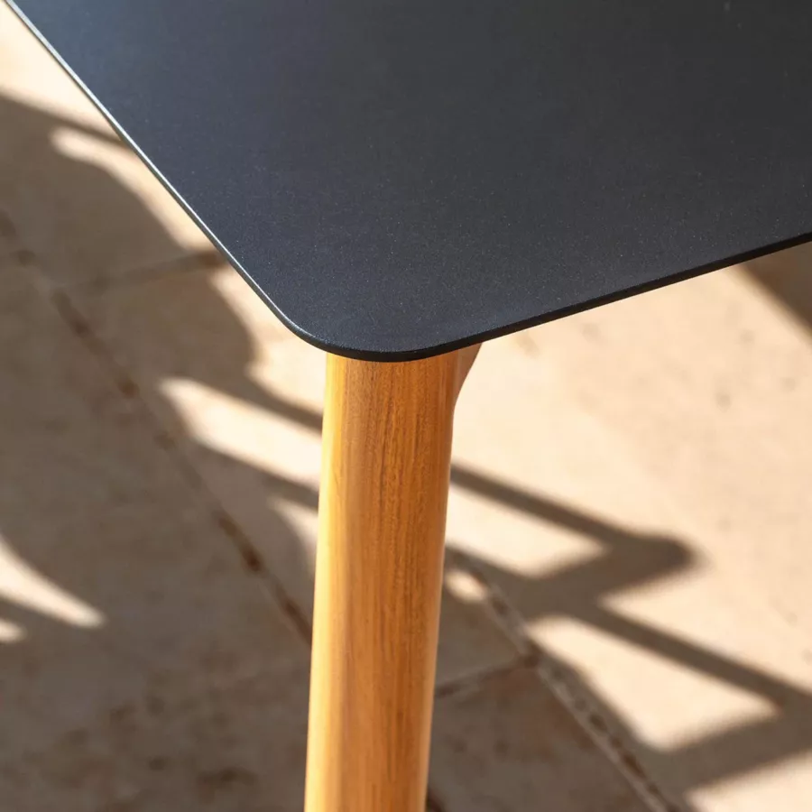 Mesa de jardín cuadrada de aluminio 2 plazas (76 x 76 cm) Monte Carlo Gris antracita
