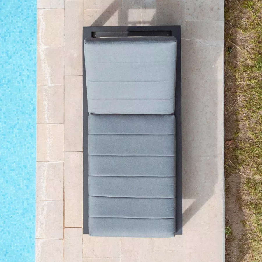 Ligstoel van aluminium Elba Antracietgrijs