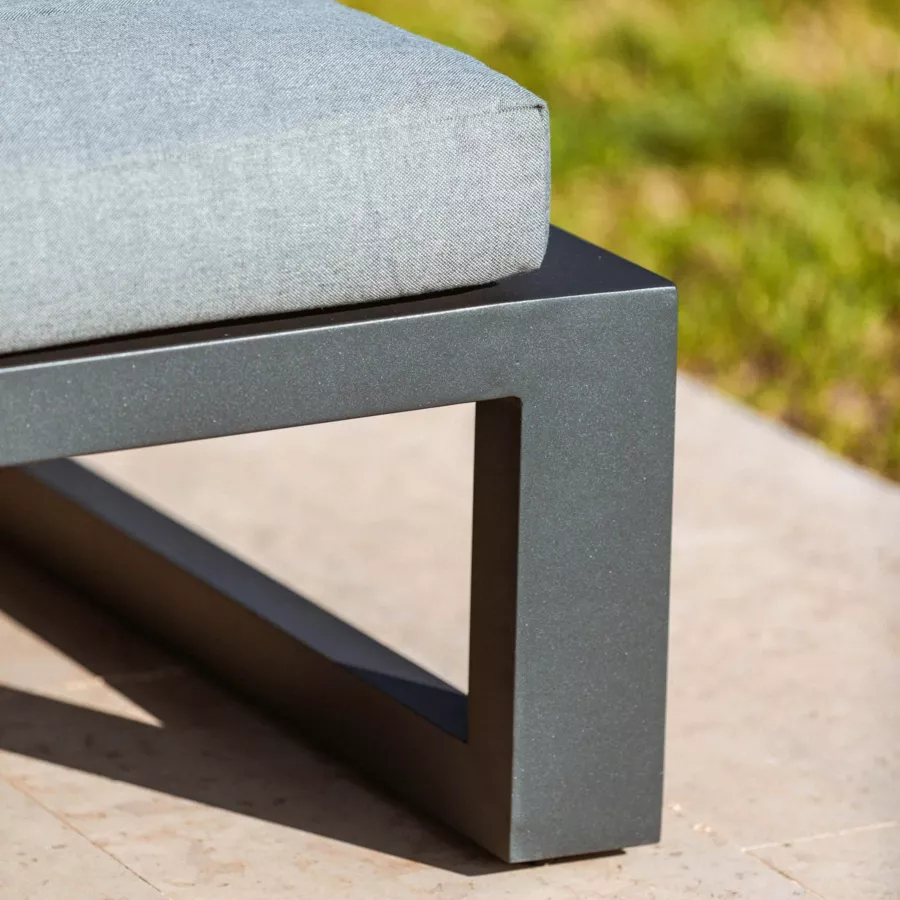 Ligstoel van aluminium Elba Antracietgrijs