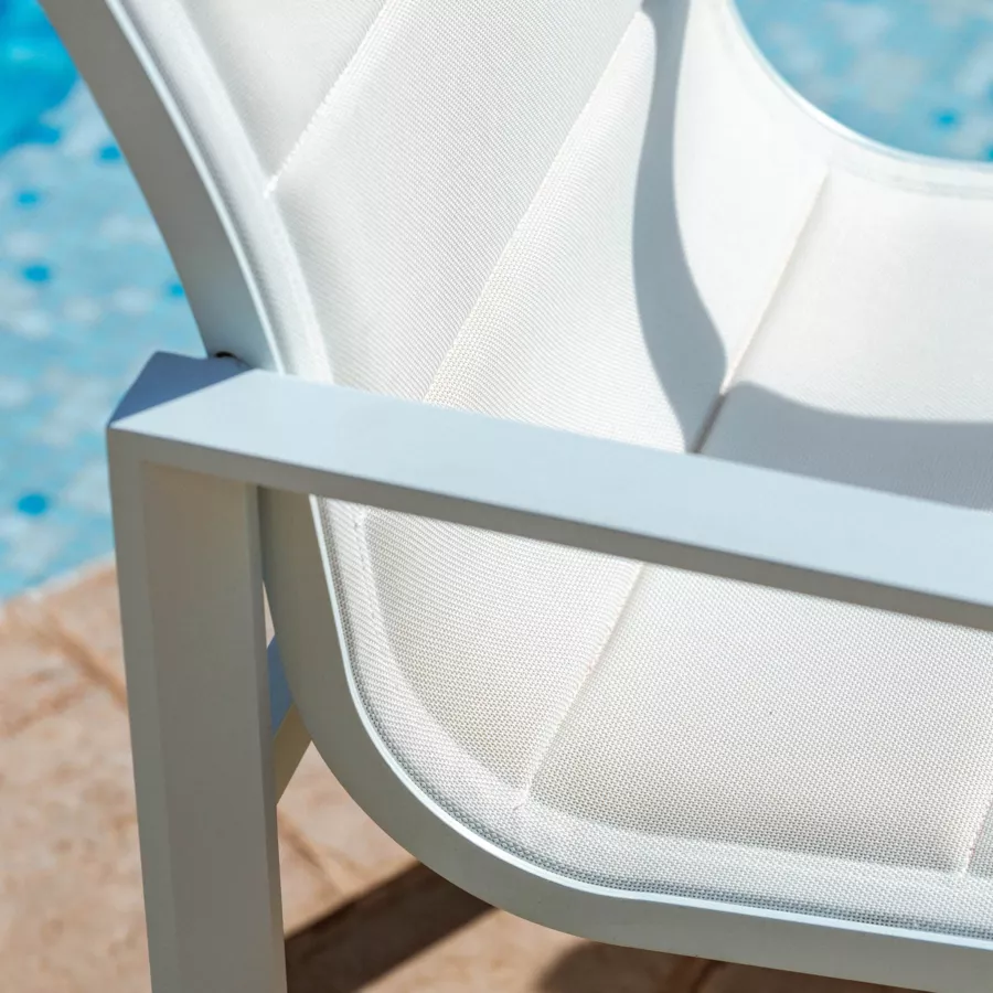 Lot de 2 fauteuils de jardin en aluminium Elba Blanc 
