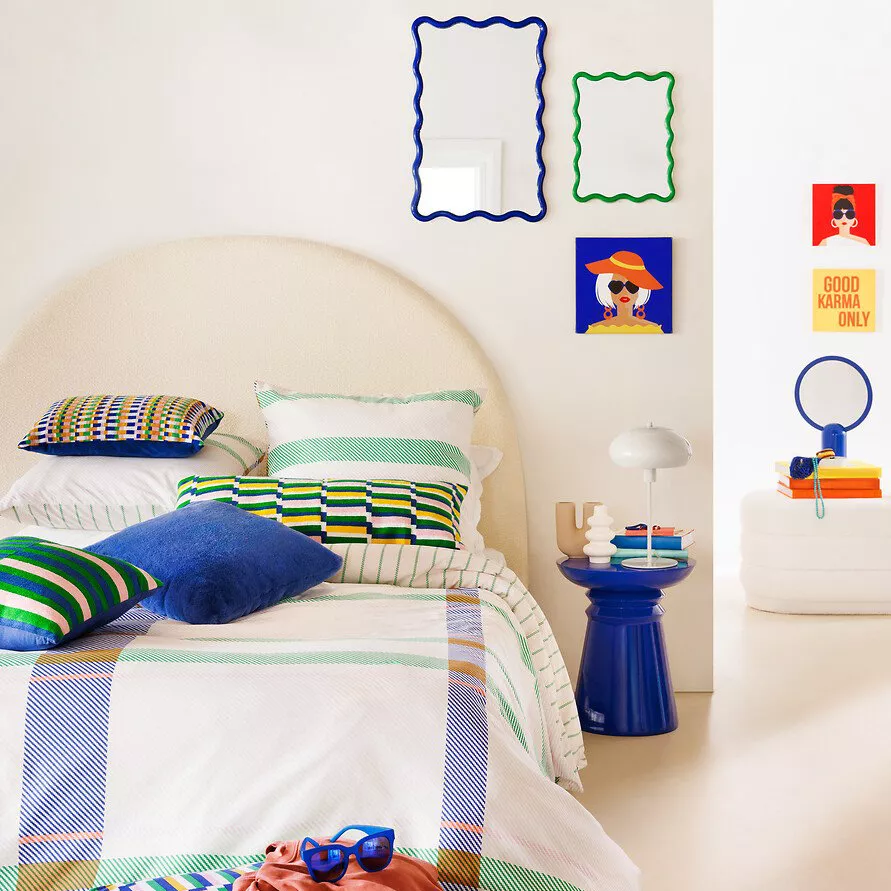 Housse de couette et deux taies coton (240 x 220 cm) Ritchi Multicolore