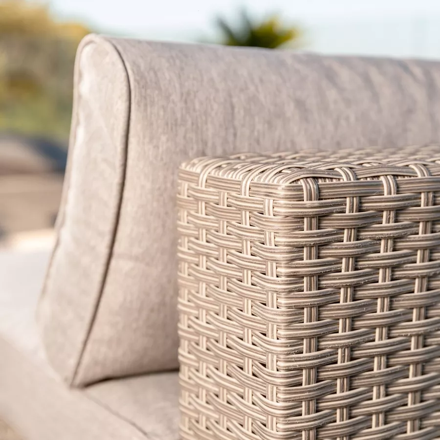 Gartensofa 2-Sitzer ohne Armlehnen geflochtenes Polyrattan Palma Grau und Taupe