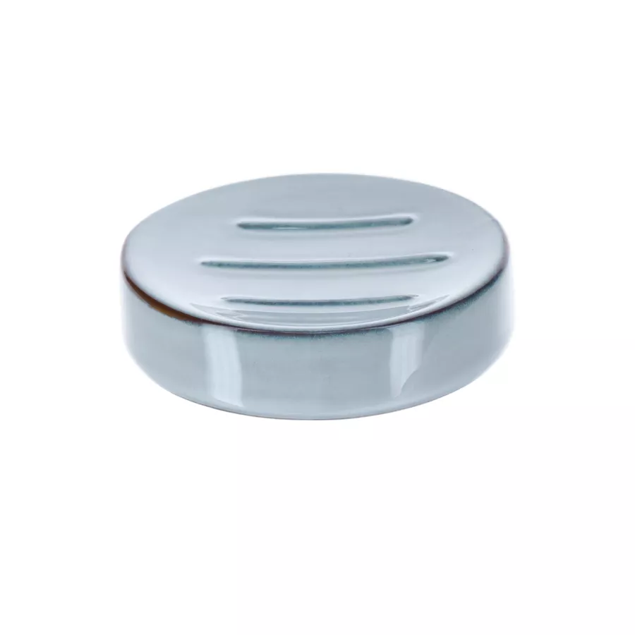 Set van gelakte stenen badkameraccessoires Pietra Blauw