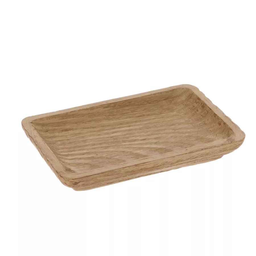 SET GOBELET DISTRIBUTEUR A SAVON ET PORTE SAVON POLYRESINE EFFET BOIS - NATUREL