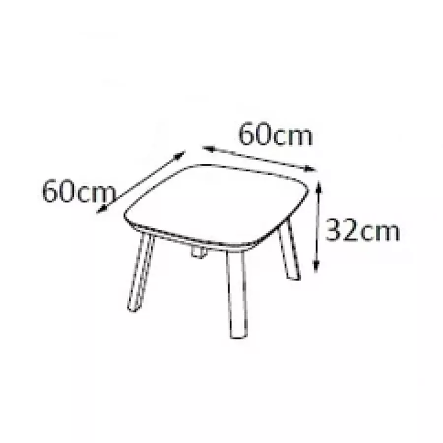 Table basse de jardin carrée aluminium Amalfi Blanc