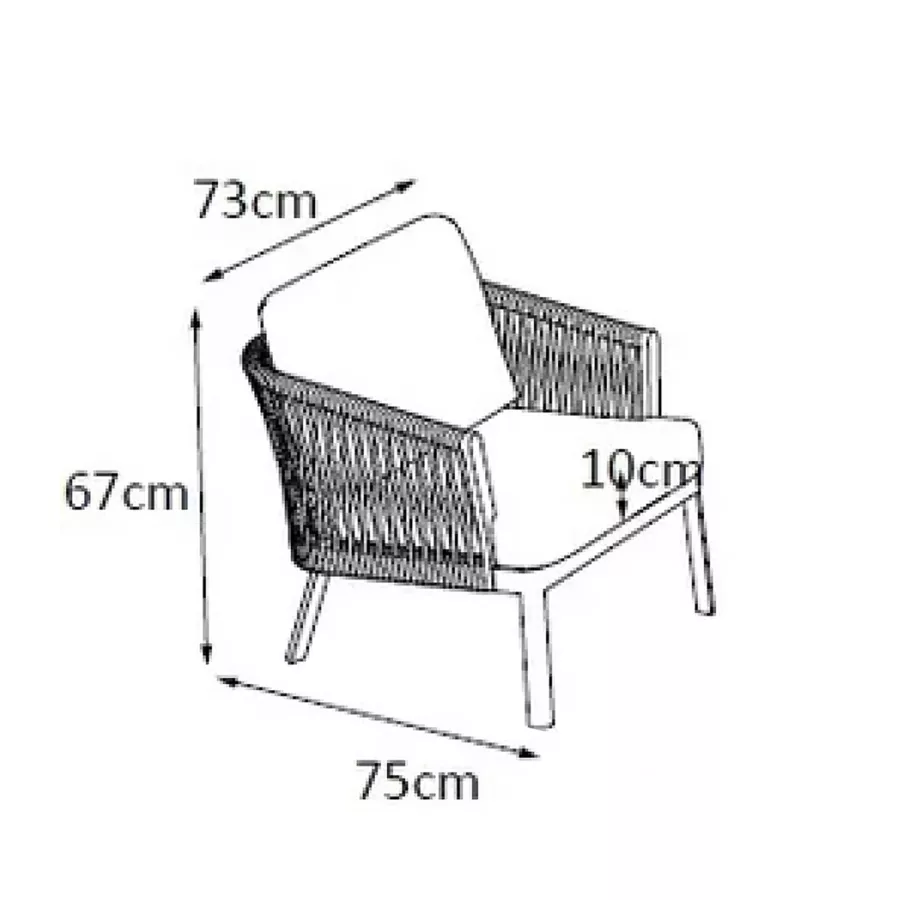 Fauteuil de jardin détente en aluminium Amalfi Gris anthracite