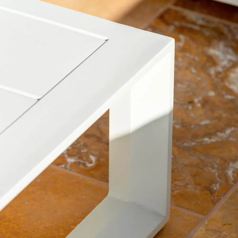 Hoek loungeset Elba Wit en Taupe - 5 zitplaatsen