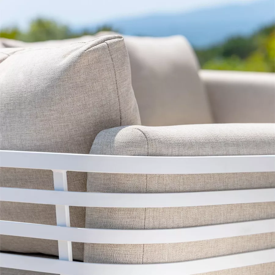 Salon de jardin aluminium 5 places 5 pcs Monte Carlo Blanc et taupe