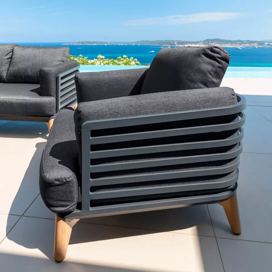 Sillón de jardín de aluminio Monte Carlo Gris antracita