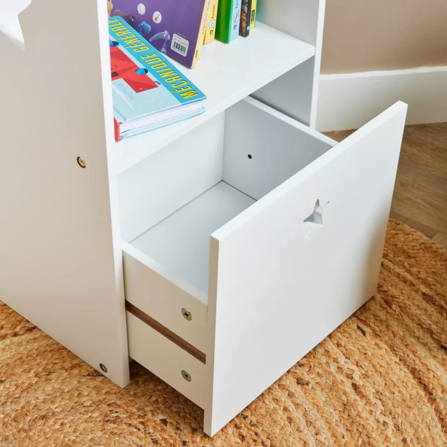 Kinderzimmerregal Holz 4 Ebenen (H154 cm) Stars Weiß