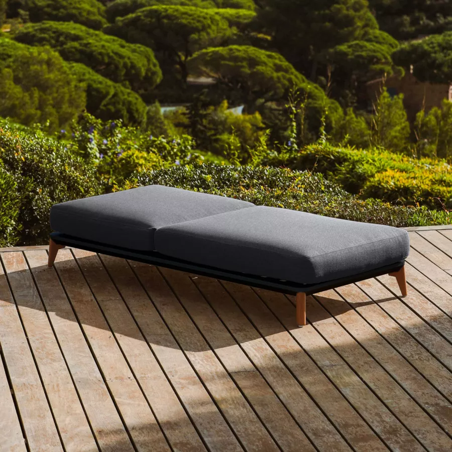Ligstoel van aluminium Monte Carlo Antracietgrijs