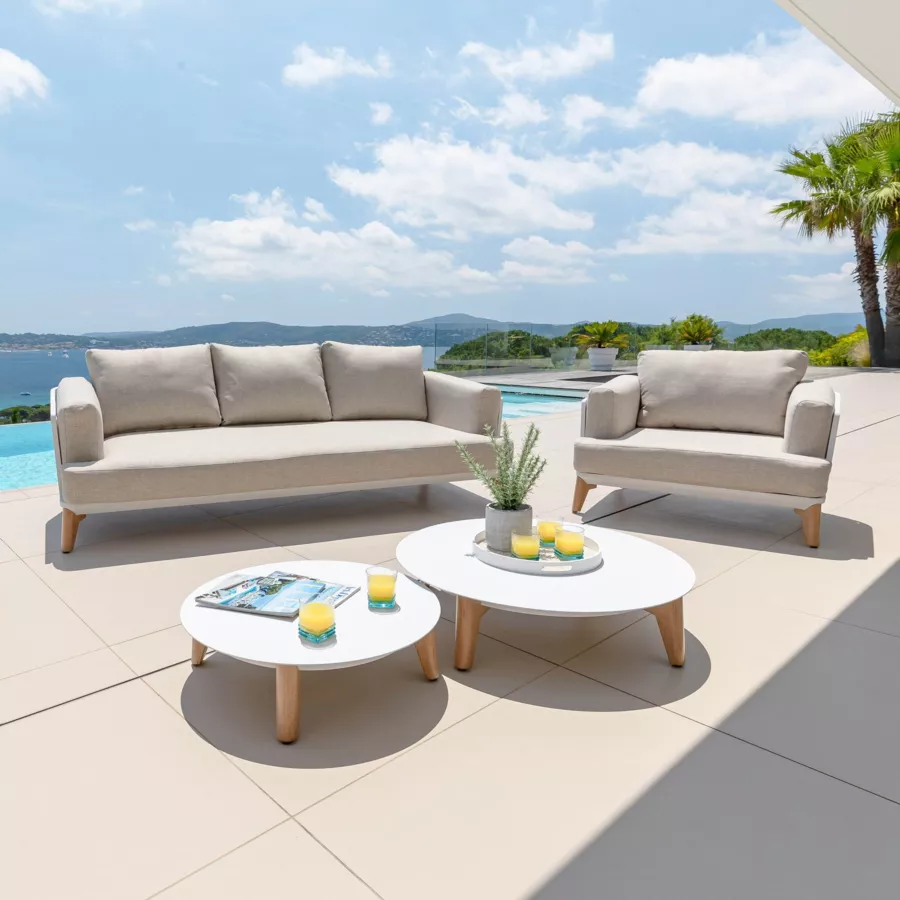 Mesa de centro redonda (D86 cm) Monte Carlo - Blanco