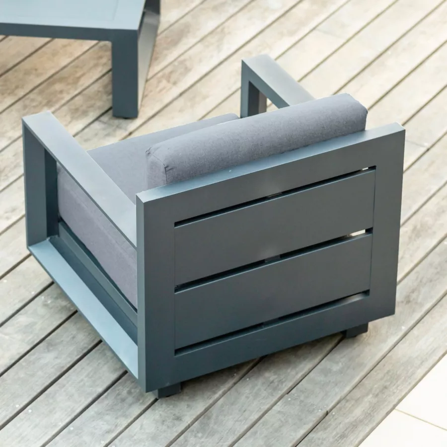 Gartensessel aus Aluminium Elba Anthrazitgrau