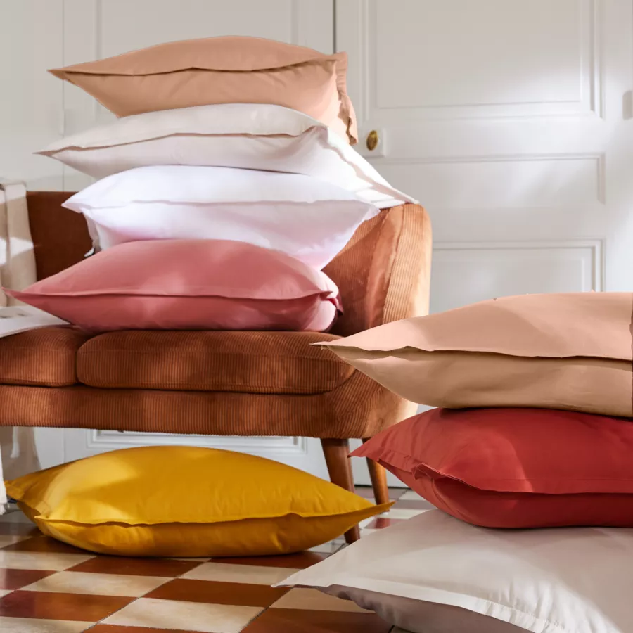 EM - Drap housse 90 x 200 cm Percale unie CALI Taupe