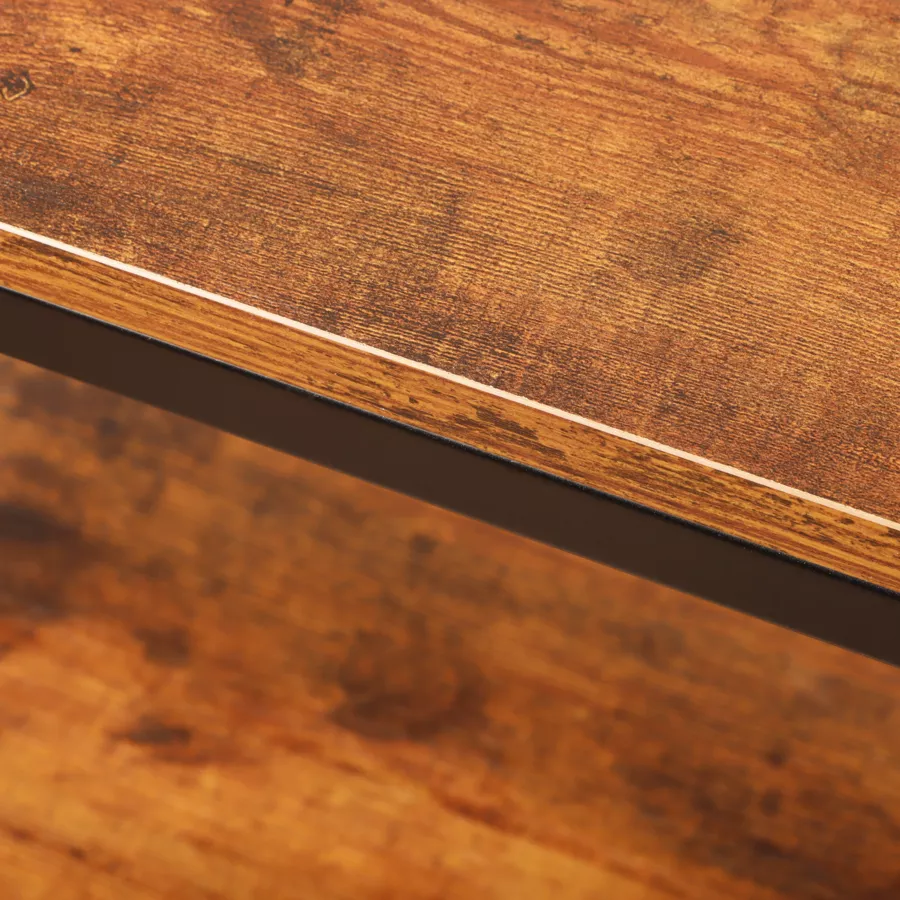 Meuble range-bouteilles industriel 12 emplacements et porte-verres (H180 cm) Pablo Marron 