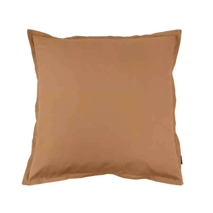 EM - Taie d'oreiller volant plat 65 x 65 cm Percale unie CALI Camel