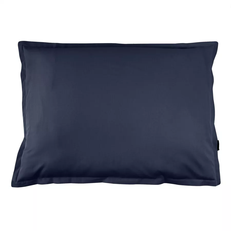 Funda de almohada rectangular de percal de algodón (80 cm) Cali Azul marino