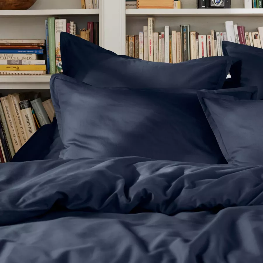 Housse de couette percale de coton (240 x 220 cm) Cali Bleu marine