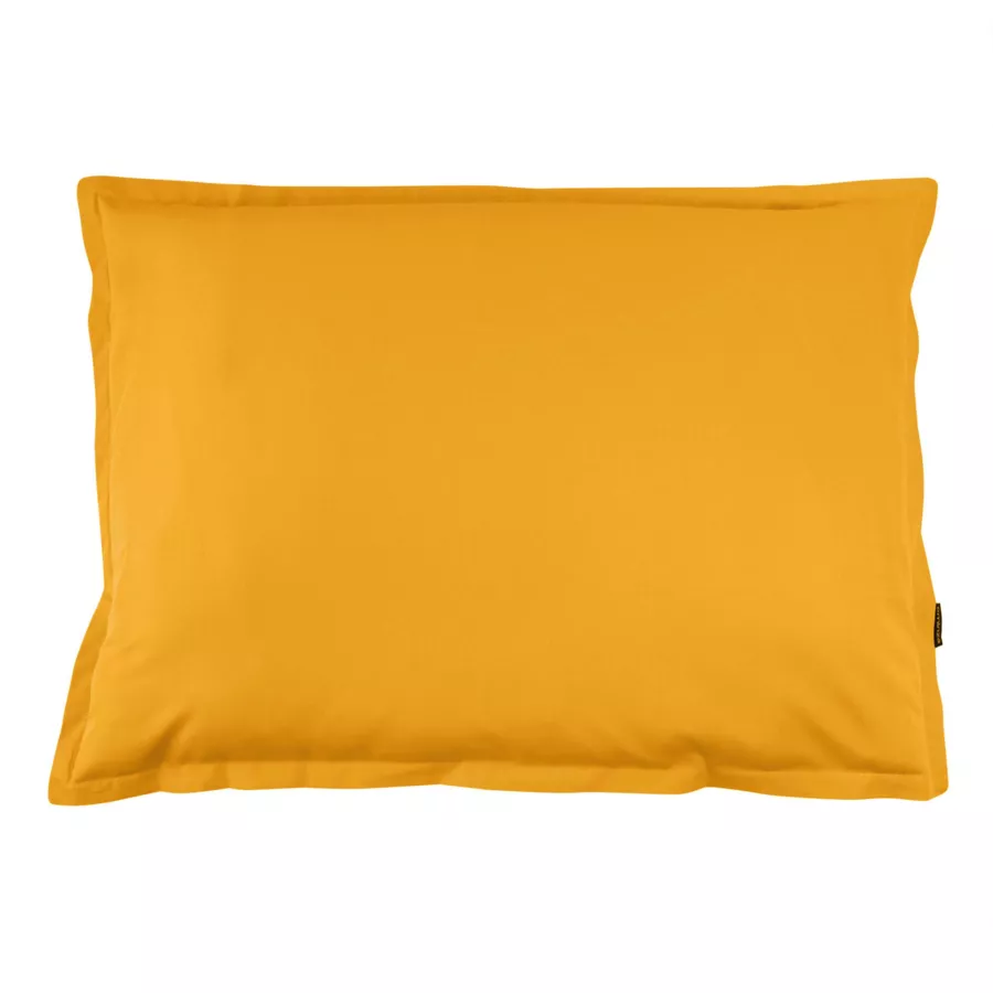 Funda de almohada rectangular de percal de algodón (70 cm) Cali Amarillo mostaza