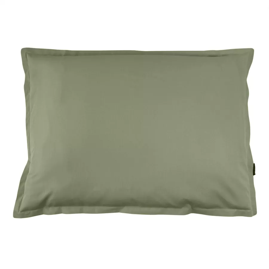 Funda de almohada rectangular en percal de algodón (70 cm) Cali Verde romero