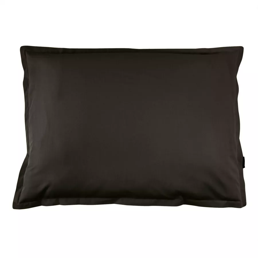 Funda de almohada rectangular de percal de algodón (80 cm) Cali Negra