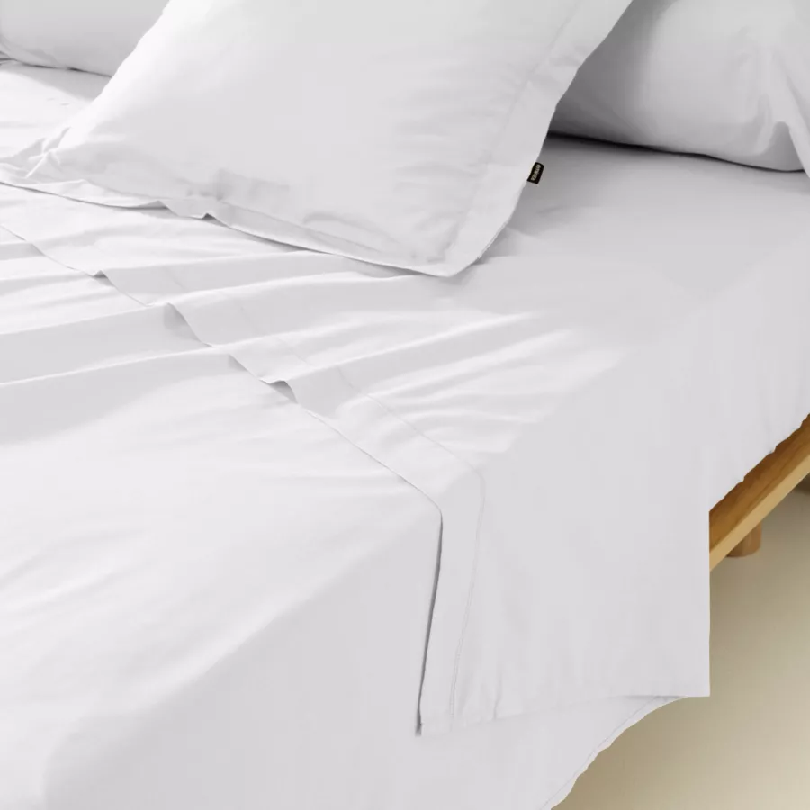 Taie de traversin percale de coton (L185 cm) Cali Blanc