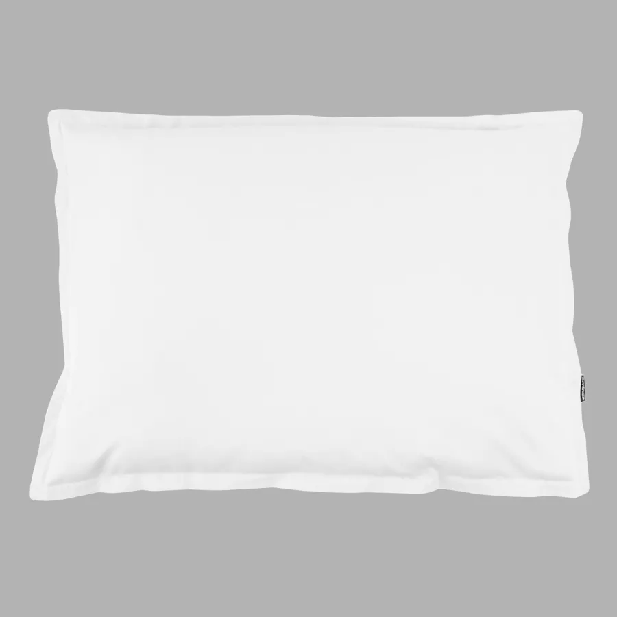 Funda de almohada rectangular de percal de algodón (80 cm) Cali Blanco