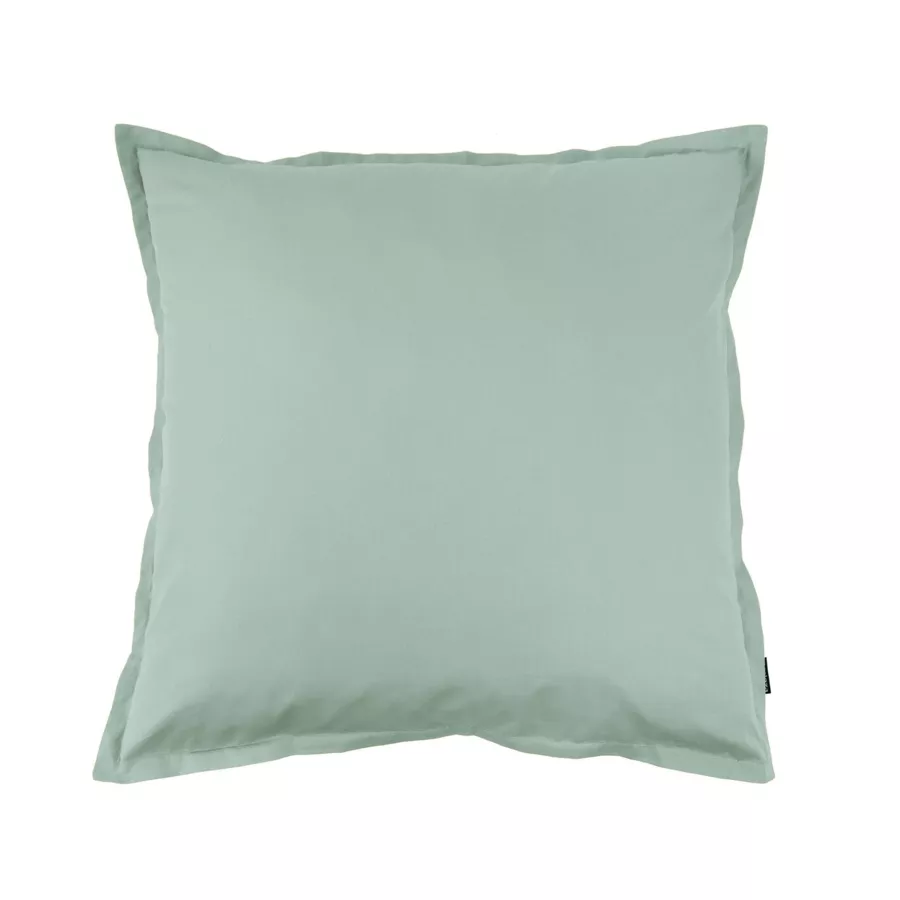 EM - Taie d'oreiller volant plat 65 x 65 cm Percale unie CALI Eucalyptus