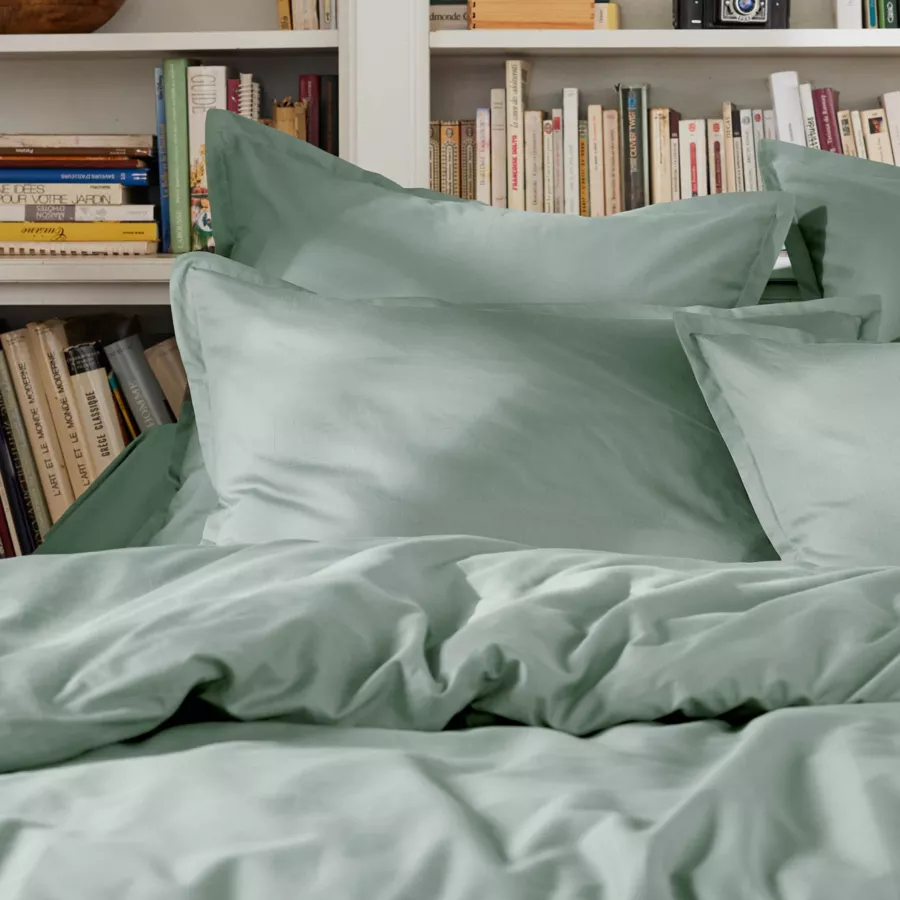 EM - Housse de couette 200 x 200 cm Percale unie CALI Eucalyptus