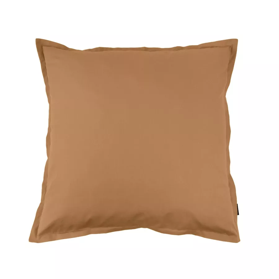 EM - Taie d'oreiller volant plat 65 x 65 cm Percale unie CALI Camel