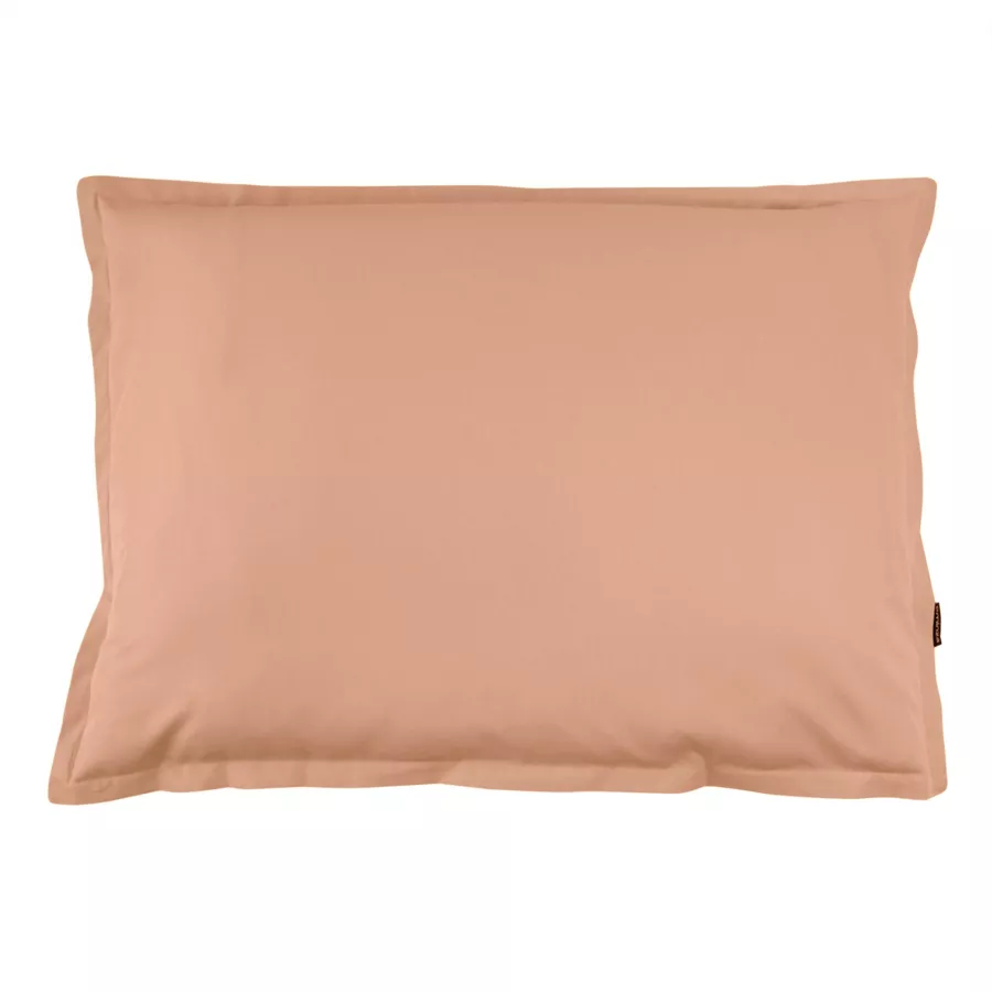 EM - Taie d'oreiller volant plat 50 x 80 cm Percale unie CALI Rose pche