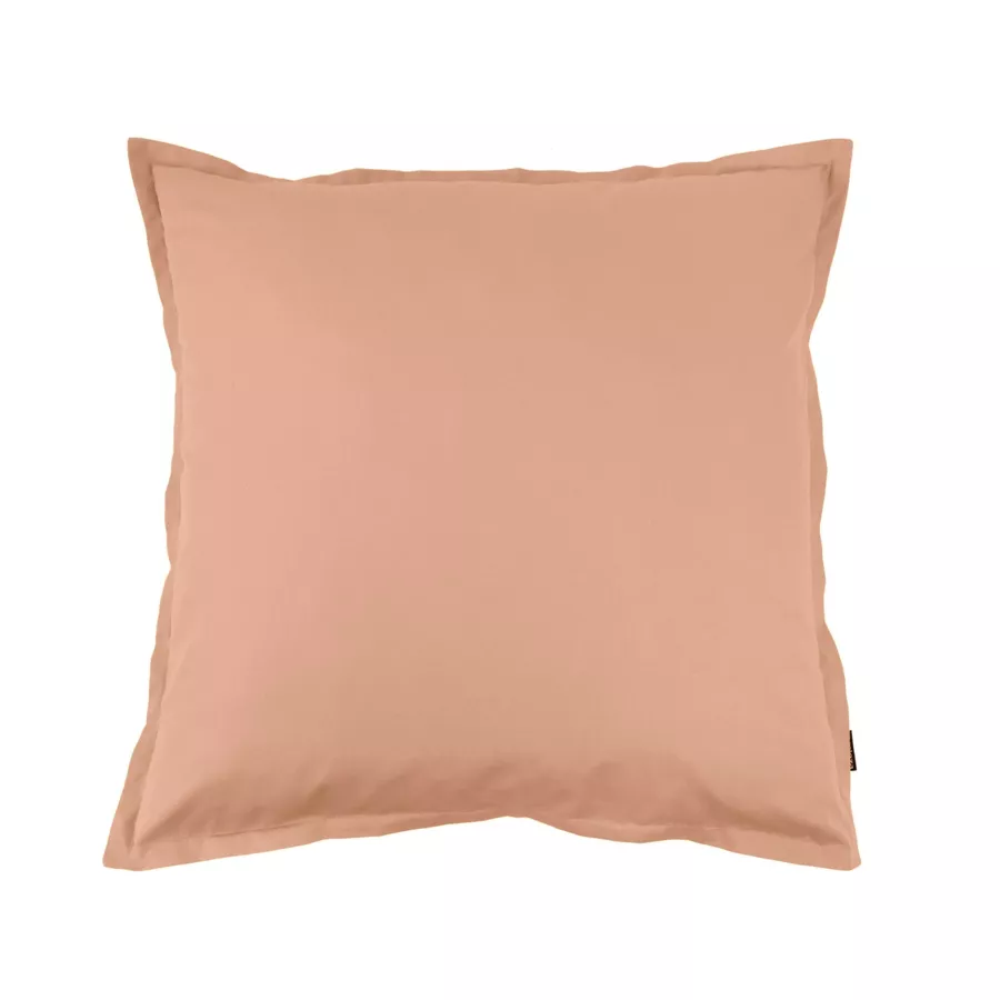 EM - Taie d'oreiller volant plat 65 x 65 cm Percale unie CALI Rose pche