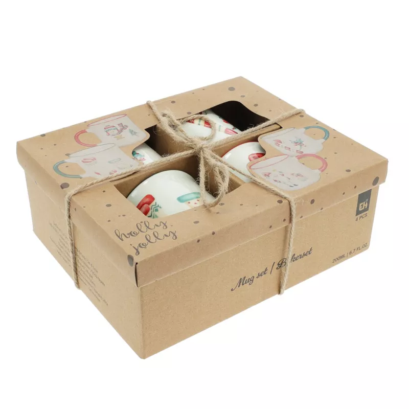 SET DE 4 MUG/4PCS NEW BONE 200ML NOEL