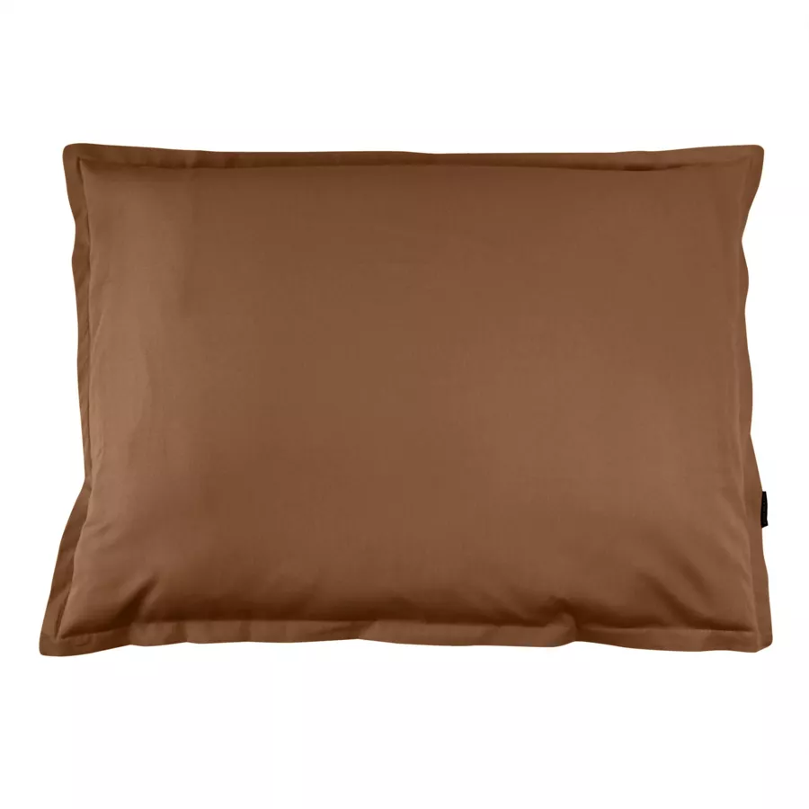 Funda de almohada rectangular de percal de algodón (80 cm) Cali Cappuccino