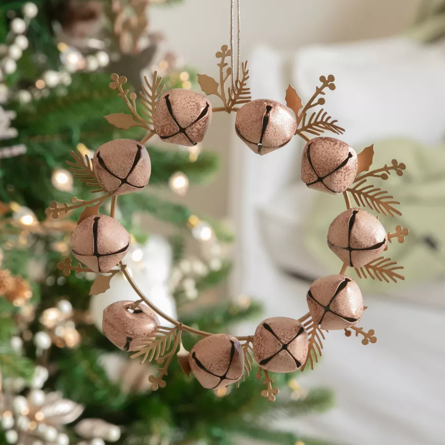 Set a 2 Couronne fer clochettes L19-W19-H3cm assorti MOD A 