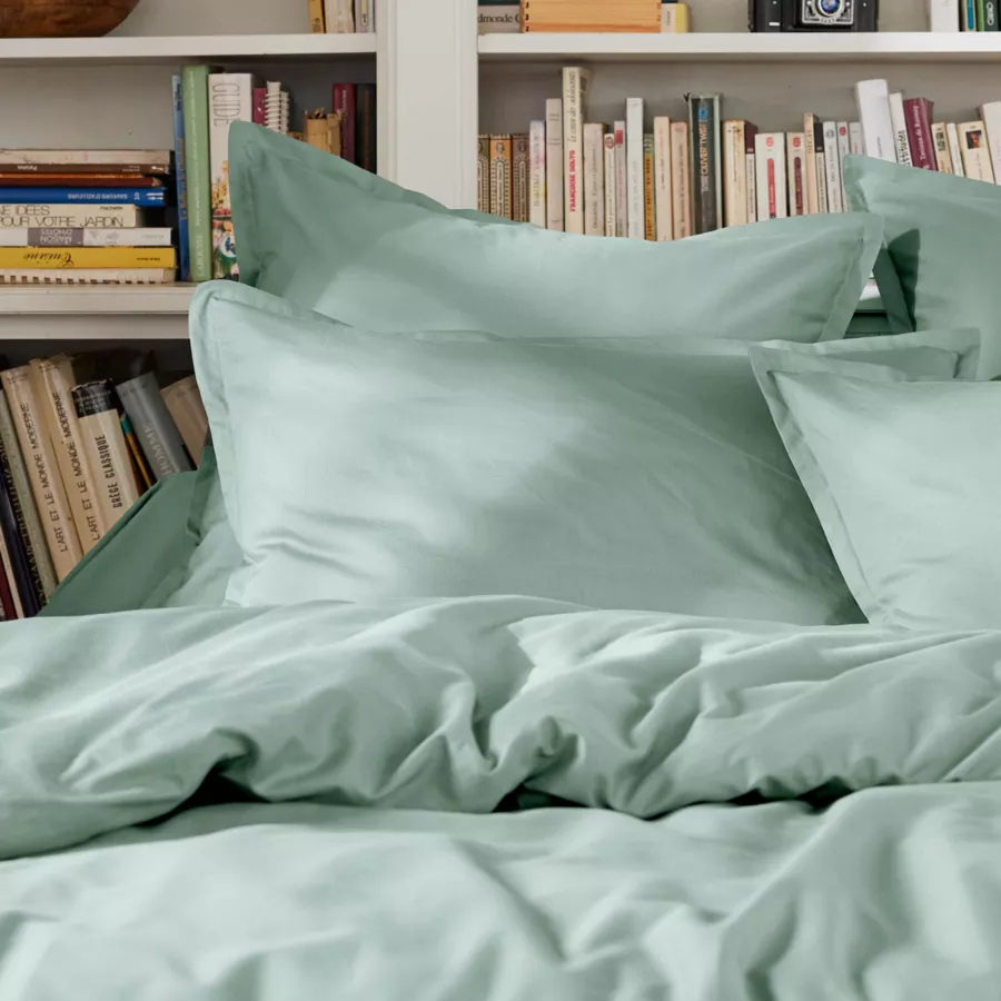 Bettbezug aus Baumwollperkal (260 x 240 cm) Cali Eukalyptusgrün