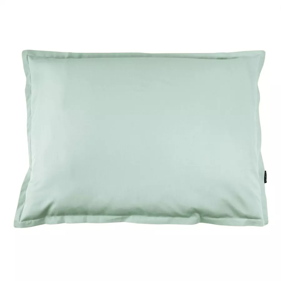 EM - Taie d'oreiller volant plat 50 x 70 cm Percale unie CALI Eucalyptus