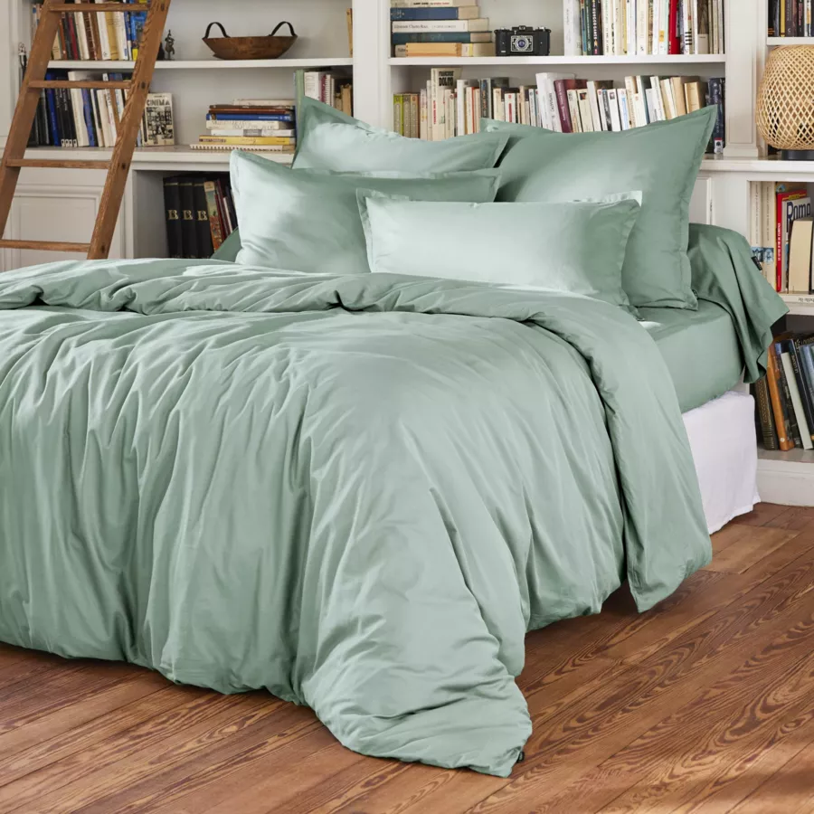 EM - Taie de traversin ¯ 27 x 185 cm Percale unie CALI Eucalyptus