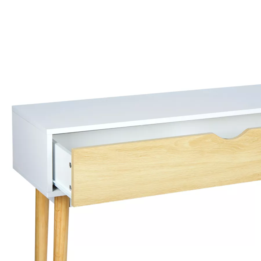 Console Blanche 1 Tiroir Bois - Bois certifiŽ FSC¨ Dim : l100xH75xP30cm
