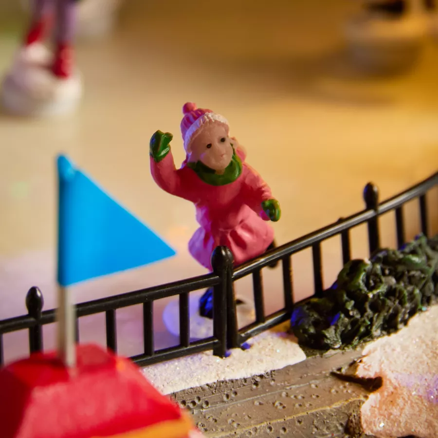 Scène de vie illuminée et musicale Patinoire extérieure