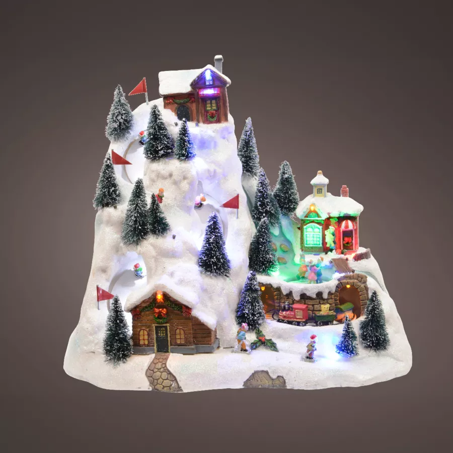 Village de Noël lumineux et musical Station de ski animée