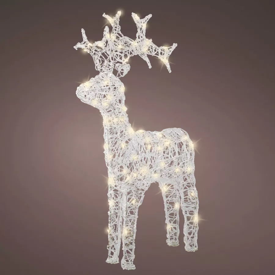Renne lumineux souple 80 LED (H89 cm) Skoll Blanc chaud