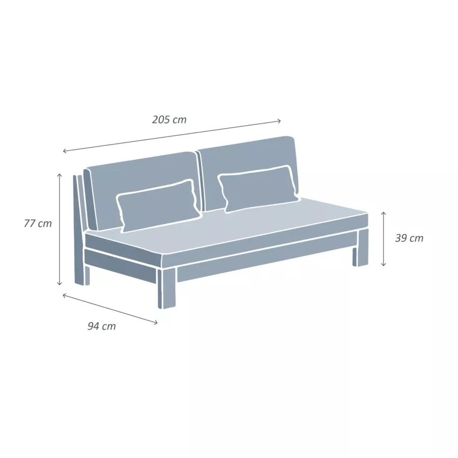Canapé de jardin en bois d'acacia 3 places Bornéo Gris anthracite