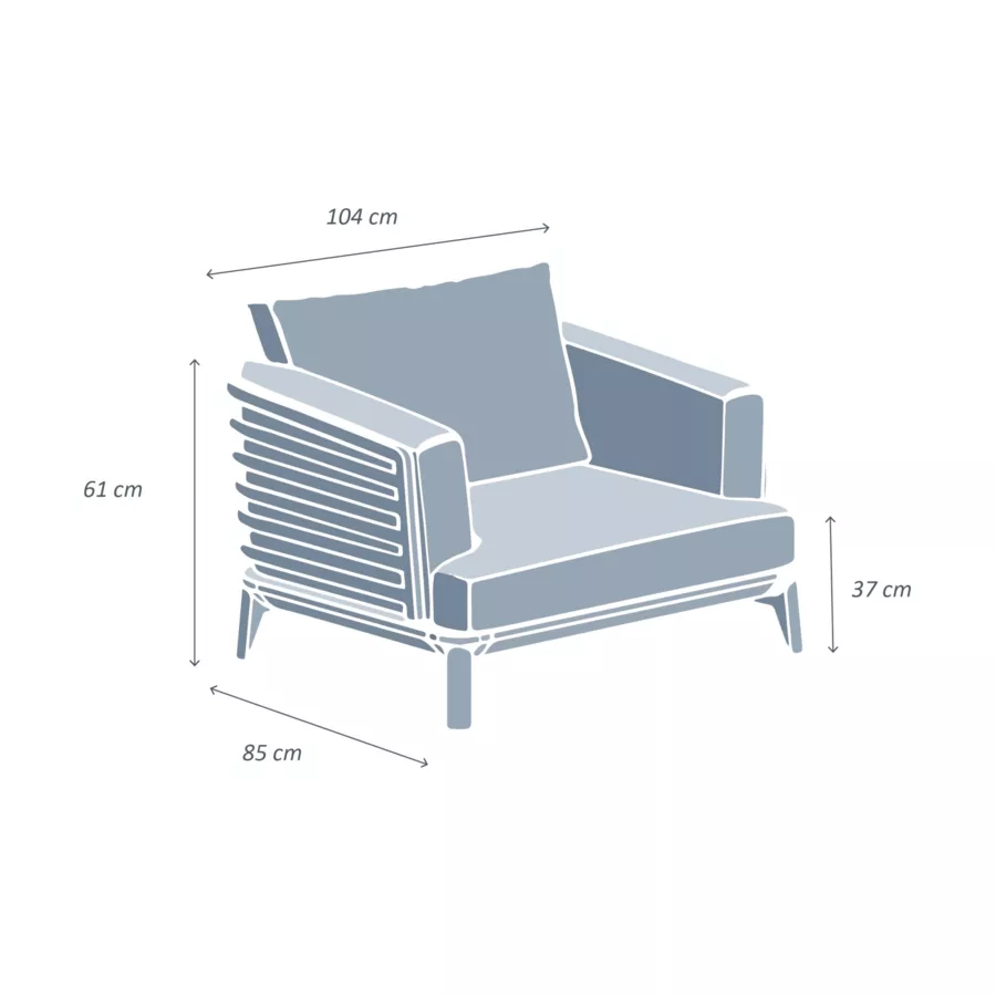 Sillón de jardín de aluminio Monte Carlo Gris antracita