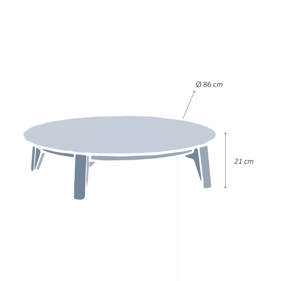 Table basse de jardin ronde (D86 cm) Monte Carlo Blanc